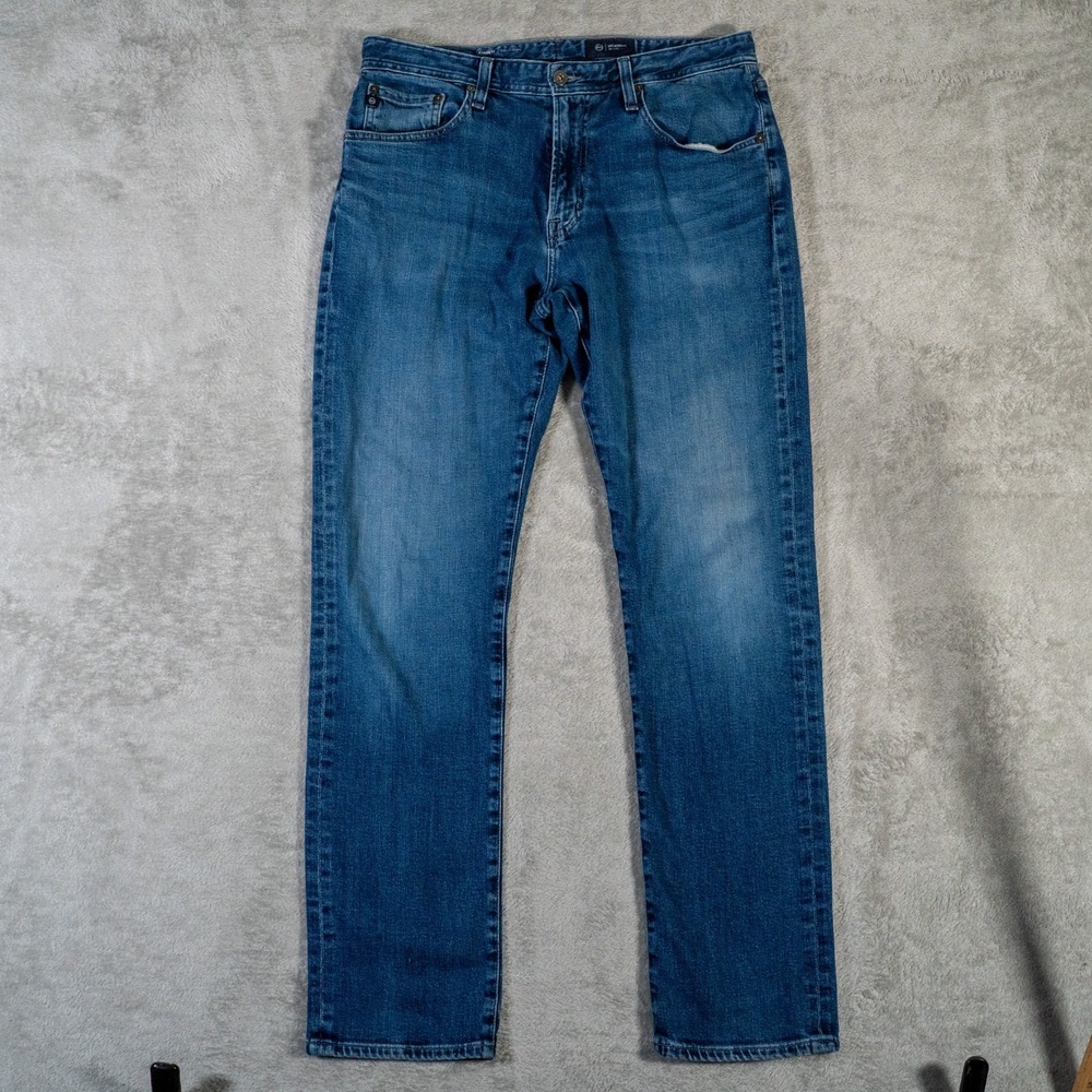 Adriano Goldschmied Jeans Mens 34x34 Blue Everett Slim Straight Japanese Denin
